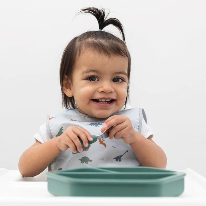 Animal Utensils Olive Green Dinosaur