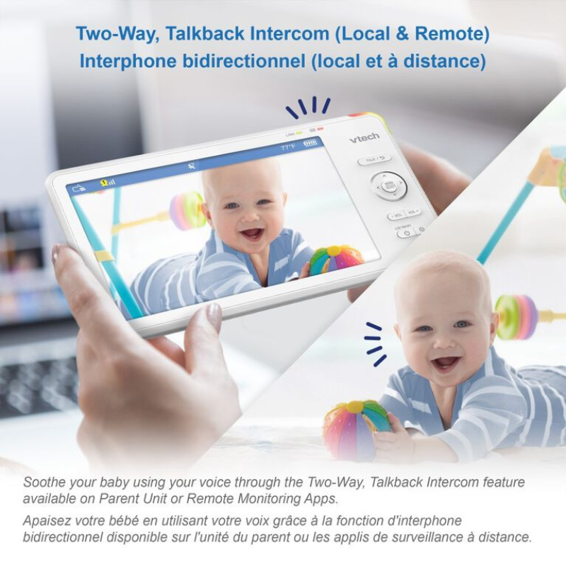 Smart WiFi Remote Access 360 Degree Pan & Tilt Video Baby Monitor with 5” Display